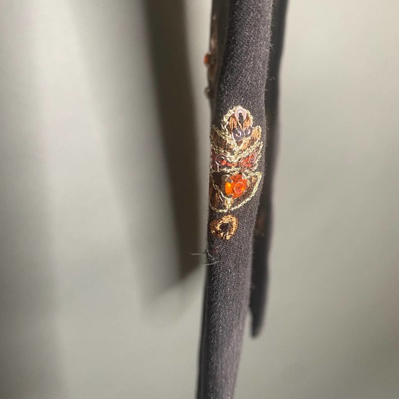 Anthropologie Pilcro Black Script Beaded Jeans 26 - Picture 8 of 9